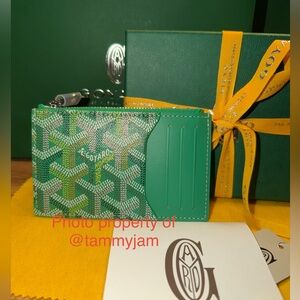 Brand New 2026 LIMITED EDITION GOYARD Bourbon zipped card holder - Meadow Green